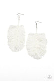 Paparazzi Hanging by a Thread Off White Ivory Earring Fringe