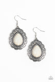 Mountain Mover - White Earrings Paparazzi Accessories