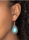 Paparazzi Abstract Anthropology Blue Turquoise Earring