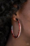 Paparazzi Accessories Haute-Blooded Brown Hoop Earrings