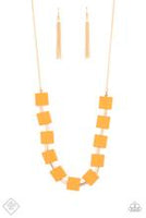 Hello Material Girl Orange Necklace Paparrazi Accessories