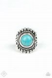 Paparazzi Accessories Nomad Drama Blue Ring Turquoise Silver Stone