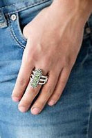 Paparazzi Accessories Rio Trio Green Ring Silver
