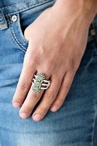 Paparazzi Accessories Rio Trio Green Ring Silver
