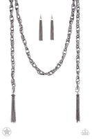 Paparazzi Scarfed for Attention (Gunmetal) BB Necklace Black