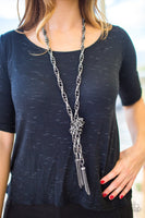 Paparazzi Scarfed for Attention (Gunmetal) BB Necklace Black