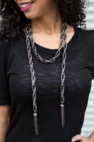 Paparazzi Scarfed for Attention (Gunmetal) BB Necklace Black