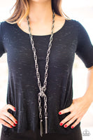 Paparazzi Scarfed for Attention (Gunmetal) BB Necklace Black