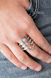 Paparazzi Accessories Rio Trio Orange Ring Silver