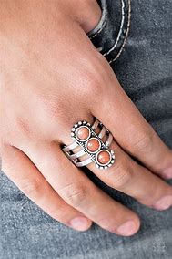Paparazzi Accessories Rio Trio Orange Ring Silver