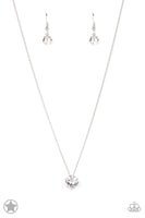 What A Gem - White Solitaire Necklace Paparrazi Accessories