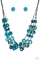 Paparazzi  Accessories Wonderfully Walla Walla Necklace Blue Wood