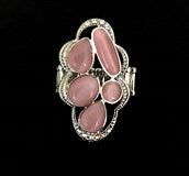 Paparazzi Accessories Cherished Pink Ring Bling Silver Cat's Eye Stone