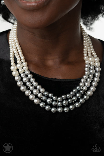 Lady In Waiting Pearl white gray Necklace Paparazzi Accessories