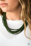 Paparazzi Accessories Wide Open Spaces Dark Green Seed Bead Necklace