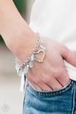 Paparazzi Accessories Tune My Heart Blue Bracelet Charm Silver Love