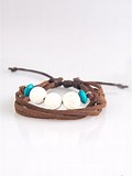 Paparazzi Adventure Zone White Urban Bracelet Leather Blue Bead