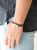 Paparazzi Adventure Zone White Urban Bracelet Leather Blue Bead