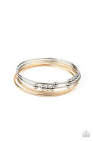 Paparazzi Accessories Stack Challenge Multi Bracelet Bangles Gold Silver 5pc. set