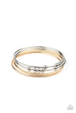 Paparazzi Accessories Stack Challenge Multi Bracelet Bangles Gold Silver 5pc. set