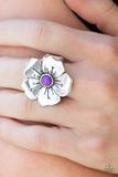 Paparazzi Accessories Boho Blossom Purple Silver Flower Ring