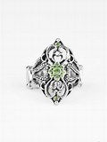 Paparazzi Accessories TOTALLY TAKEN - GREEN Ring Silver Heart Floral