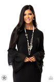 All The Trimmings - Ivory Ribbon Necklace Paparrazi Accessories