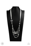 All The Trimmings - Ivory Ribbon Necklace Paparrazi Accessories