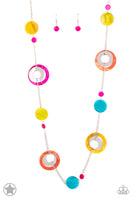 Kaleidoscopically Captivating Colorful Long Necklace Paparrazi Accessories