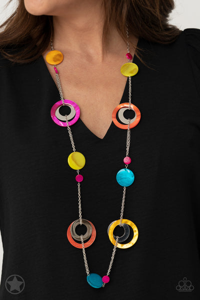 Kaleidoscopically Captivating Colorful Long Necklace Paparrazi Accessories
