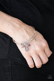 Paparazzi Accessories Treasure Charms Pink Bracelet Silver Bling Bangle