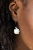 Paparazzi Accessories All the Trimmings Ivory Necklace Pearl Ribbon Long Silver
