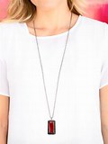 Paparazzi Accessories Bada Bling Bada Boom Red Necklace Gunmetal