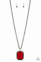Paparazzi Accessories Bada Bling Bada Boom Red Necklace Gunmetal