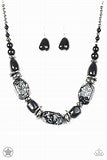 Paparazzi Accessories In Good Glazes Black Necklace Silver