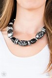 Paparazzi Accessories In Good Glazes Black Necklace Silver