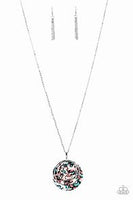 Paparazzi Accessories Metro Mosaic Multi Necklace Acrylic Blue Pink Black Long
