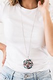 Paparazzi Accessories Metro Mosaic Multi Necklace Acrylic Blue Pink Black Long