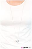 Paparazzi Accessories Pandora's Box White Necklace Silver Long Bling