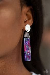 Paparazzi Accessories HAUTE on Their Heels Purple Acrylic Earrings