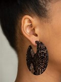 Paparazzi Accessories Hit or Hiss Black Acrylic Hoop Earrings