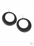 Paparazzi Accessories Modernly Malibu Barbie Black Earrings Wood