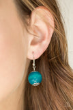 Oh My Miami - Blue Brown Wood Necklace Paparrazi Accessories