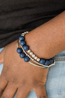 New Adventures - Blue Silver Bracelets Paparrazi Accessories