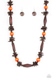 Cozumel Coast - Orange Wood necklace Paparrazi Accessories