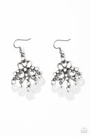 Dip It GLOW - White Earrings Paparrazi Accessories