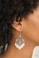 Dip It GLOW - White Earrings Paparrazi Accessories