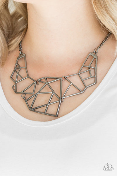 World Shattering - Black Necklace Paparazzi Accessories