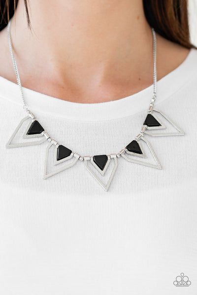 The Pack Leader - Black Silver Necklace Paparrazi Accessories