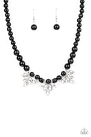 Society Socialite - Black Pearl Bling Necklace Paparrazi Accessories